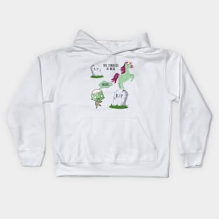 Zombie struggles be real zombie unicorn Kids Hoodie